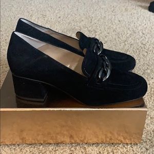 Franco sarto black suede loafers